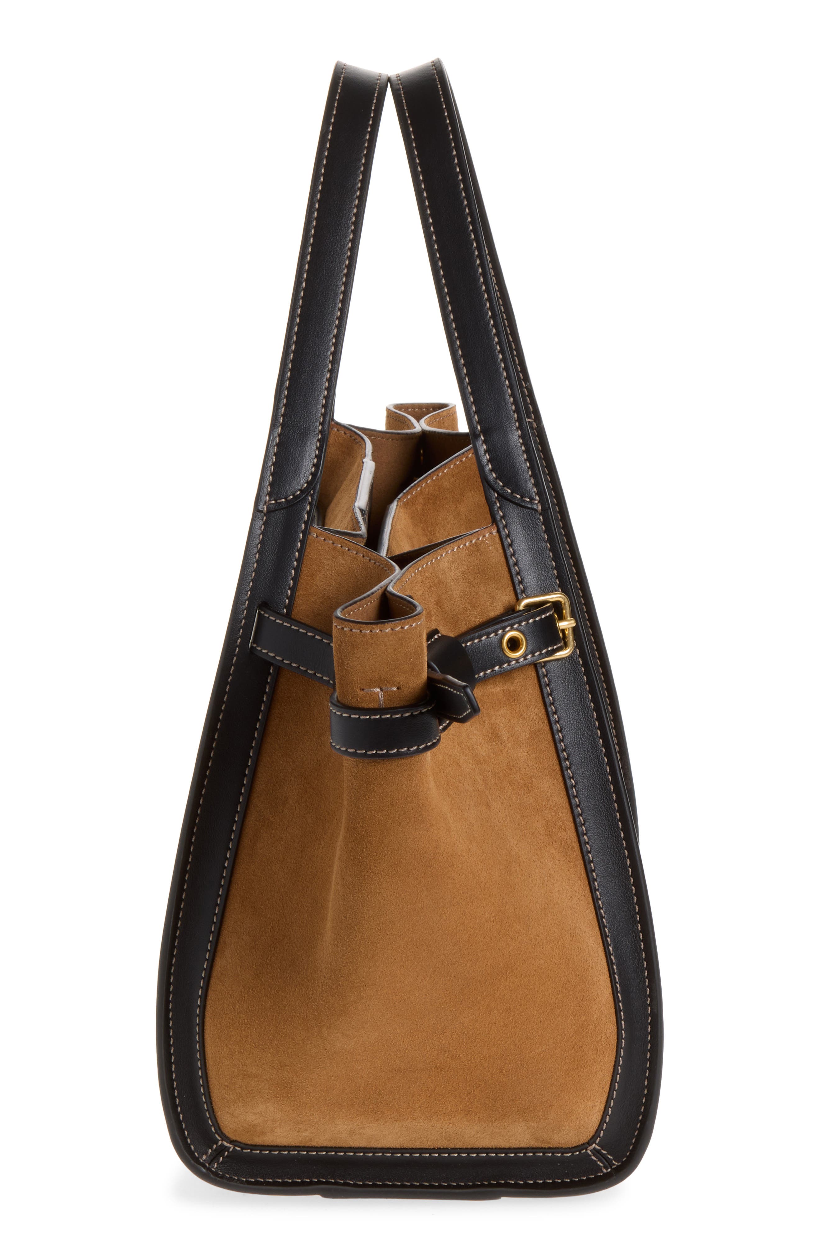 Tim Shopping Piccola Leather Tote, Alternate, color, TERRA/ NERO