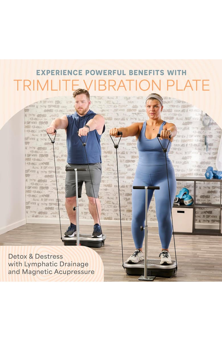 Lifepro TrimLite Vibration Plate Exercise Machine with Handlebars for Full Body Fitness, Alternate, color, Grey