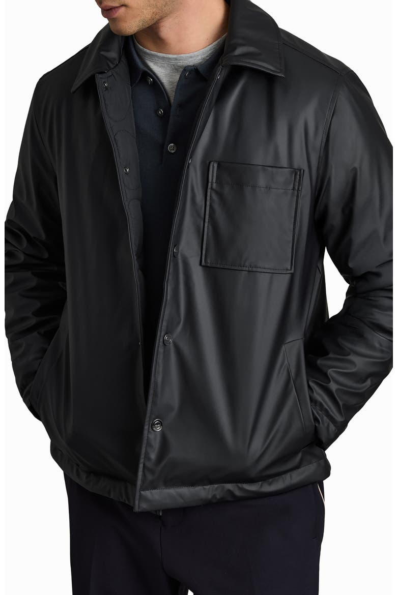 Hyde Faux Leather Shirt Jacket, Alternate, color, NAVY