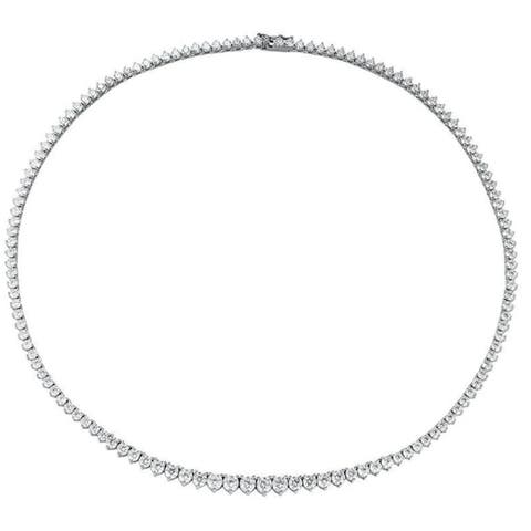 The Liz 3 Prong Graduated Tennis Necklace