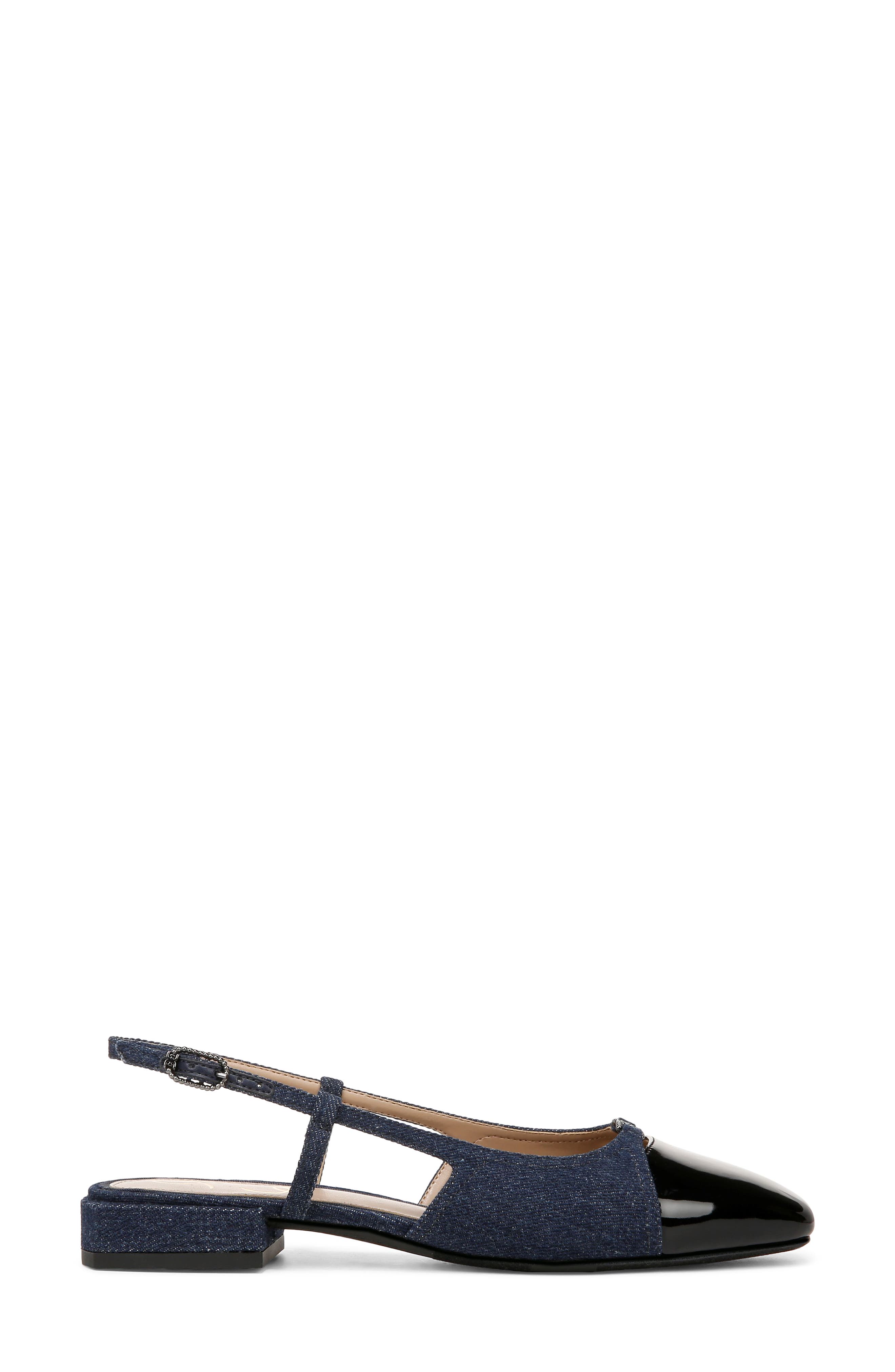 Kara 2 Slingback Flat, Alternate, color, HUDSON NAVY/ BLACK