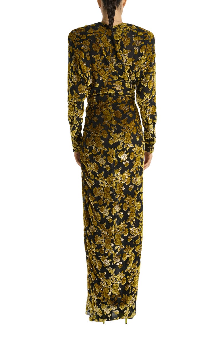 Long Velvet Jacquard Dress, Alternate, color, multicolor