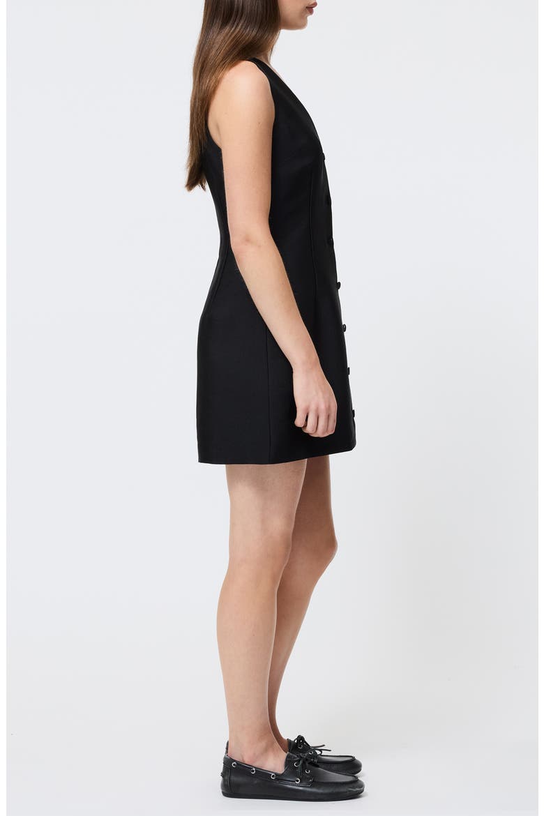 Taffeta Sleeveless Minidress, Alternate, color, BLACK