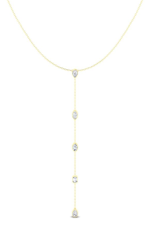 Multi Shape Lariat Lab Diamond in 14K