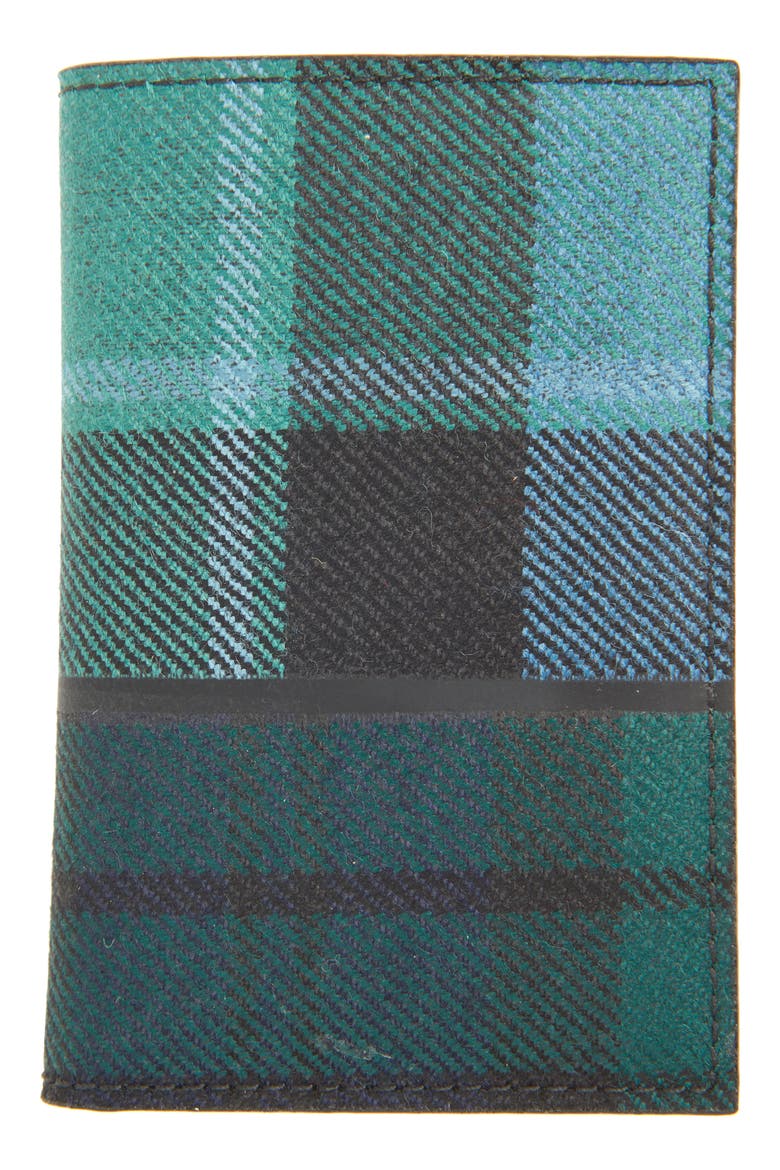 Tartan Patchwork Card Case, Main, color, GREEN