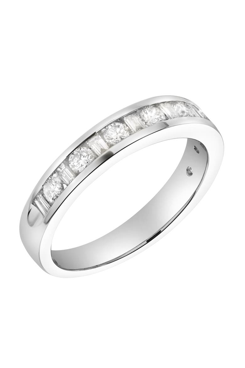 Amber 14K Gold Round Diamond Studded Stackable Band Ring - 0.68cts, Alternate, color, 14K White Gold