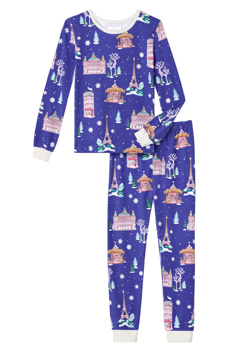 BedHead Pajamas Kids' Festive Print Fitted Two-Piece Pajamas, Main, color, 
