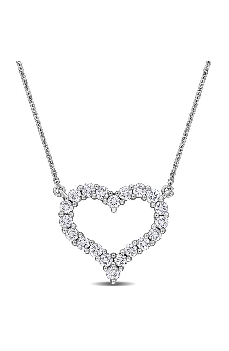 Julianna B. Lab-Grown Diamond Open Heart Necklace 14k, Main, color, White Gold