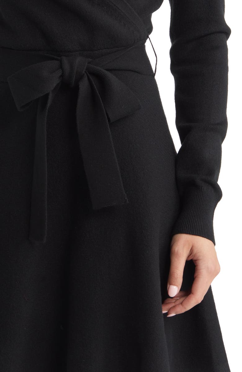French Connection Long Sleeve Faux Wrap Sweater Dress, Alternate, color, 