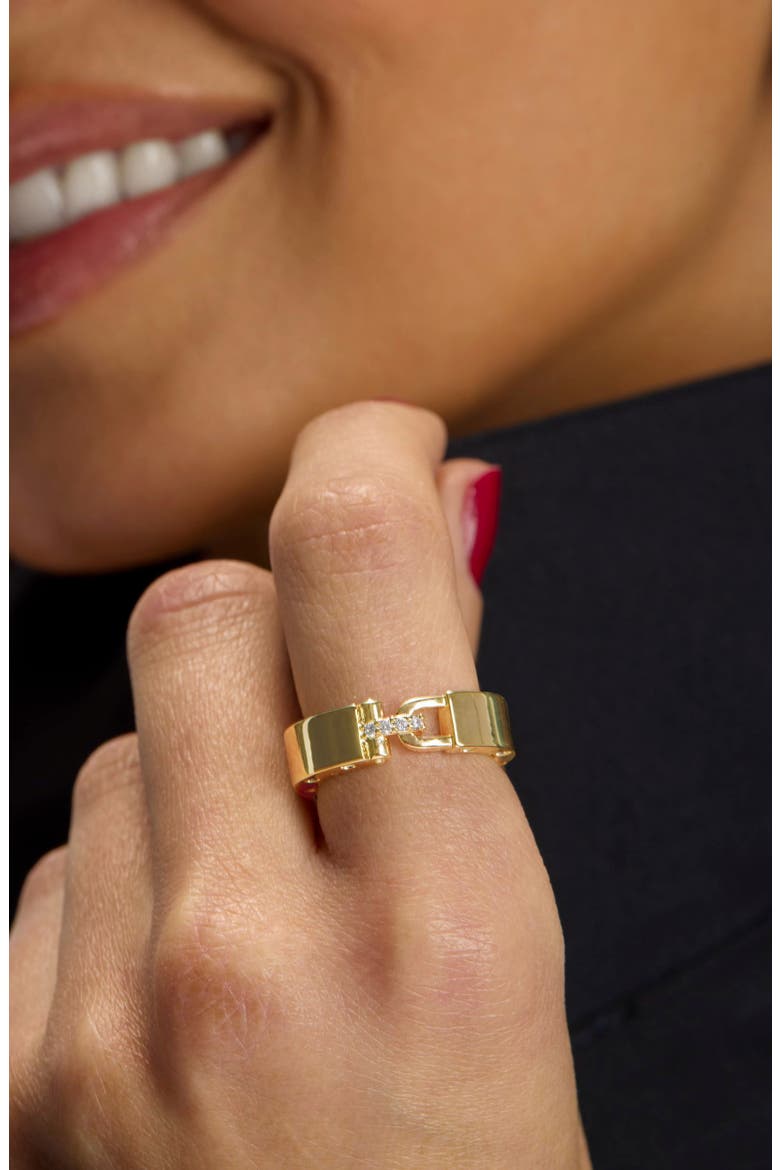 Ashley Smooth Lock Ring, Alternate, color, GOLD-WHITE