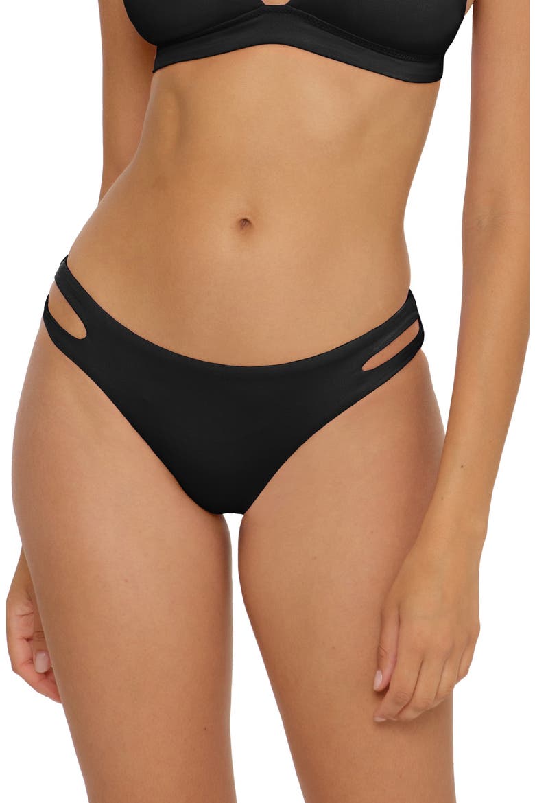 Color Code Cutout Hipster Bikini Bottoms, Main, color, BLACK