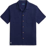 Polo Ralph Lauren Waffle Knit Cotton & Linen Camp Shirt