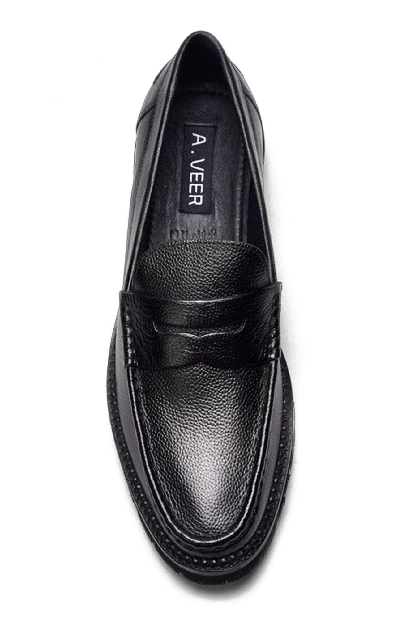 A. Veer Jasper Penny Loafer, Alternate, color, Black Leather