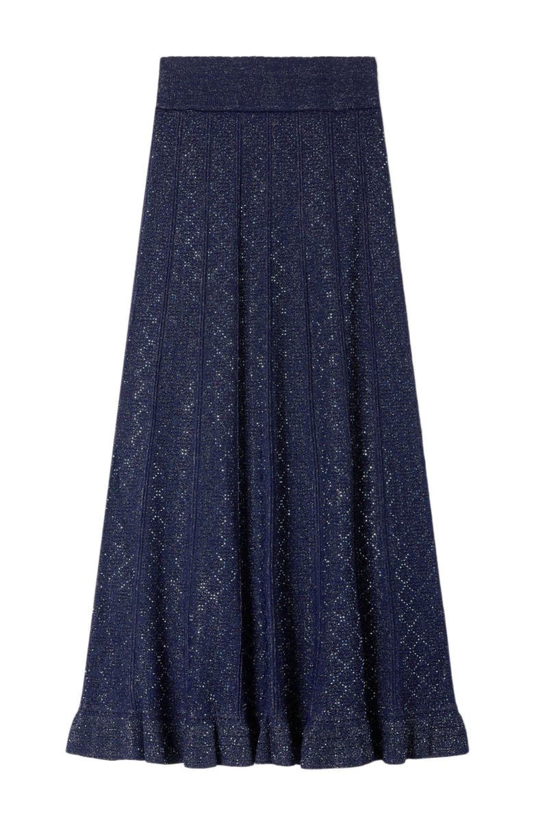 SANDRO Rhinestone knit maxi skirt, Alternate, color, Navy Blue