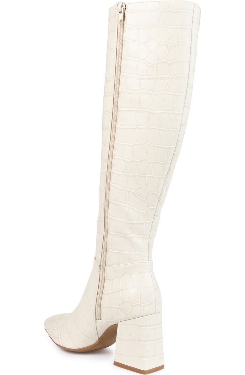 Journee Collection Landree Vegan Leather Block Heel Boot, Alternate, color, Bone