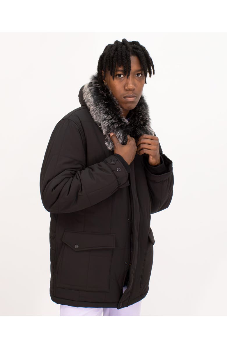 Lords of Harlech Duffy Quilted Ripstop Parka Jacket, Alternate, color, Black