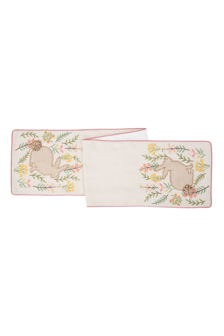 Garden Spring Easter Bunny Rabbit Decorative Table Runner 14" x 72", Main, color, Brown