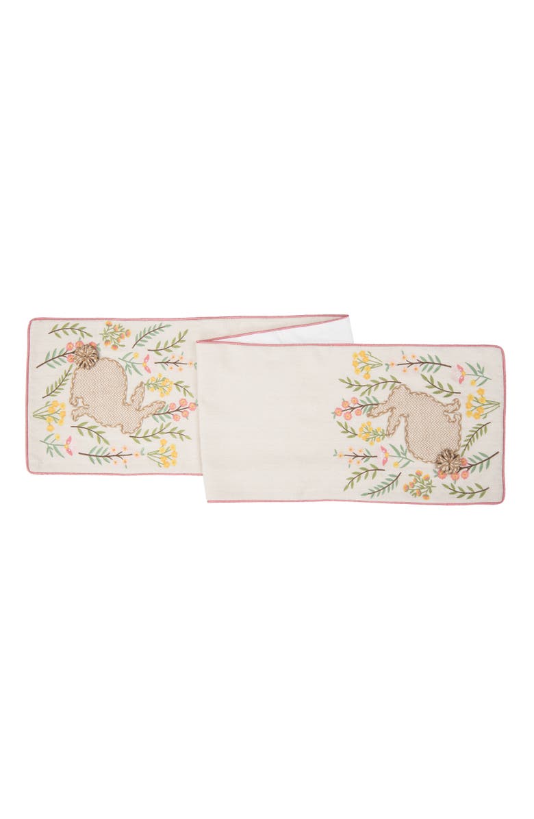 C&F Home Garden Spring Easter Bunny Rabbit Decorative Table Runner 14" x 72", Main, color, Brown