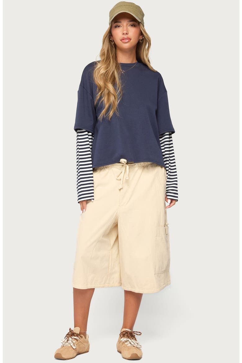 Nacie Layered Striped Long Sleeve T-Shirt, Alternate, color, NAVY