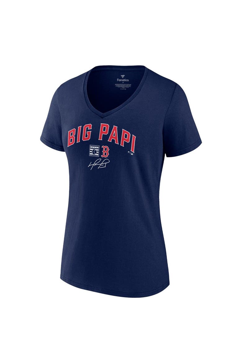 Women's Fanatics Branded David Ortiz Navy Boston Red Sox Big Papi Graphic V-Neck T-Shirt, Alternate, color, Navy