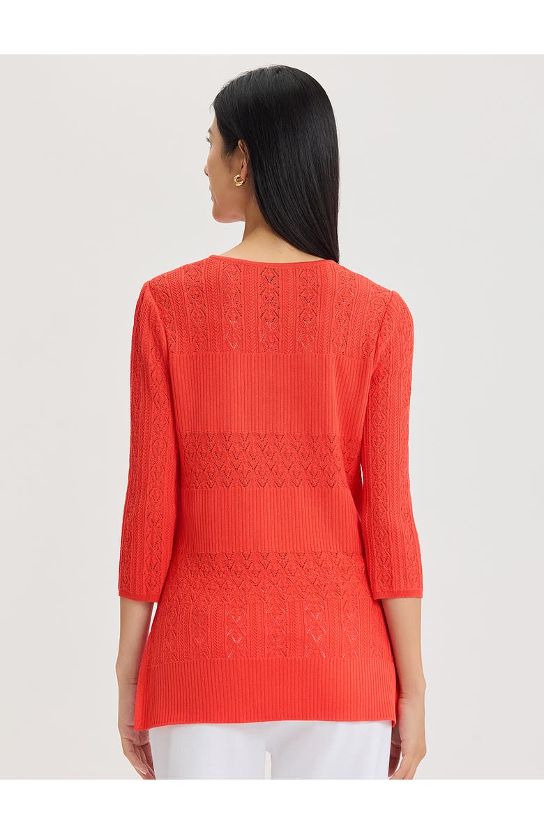 Misook Classic Lined Pointelle Soft Knit Tunic, Alternate, color, Cherry Ember