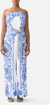 Camilla Front Pleat Strapless Jumpsuit