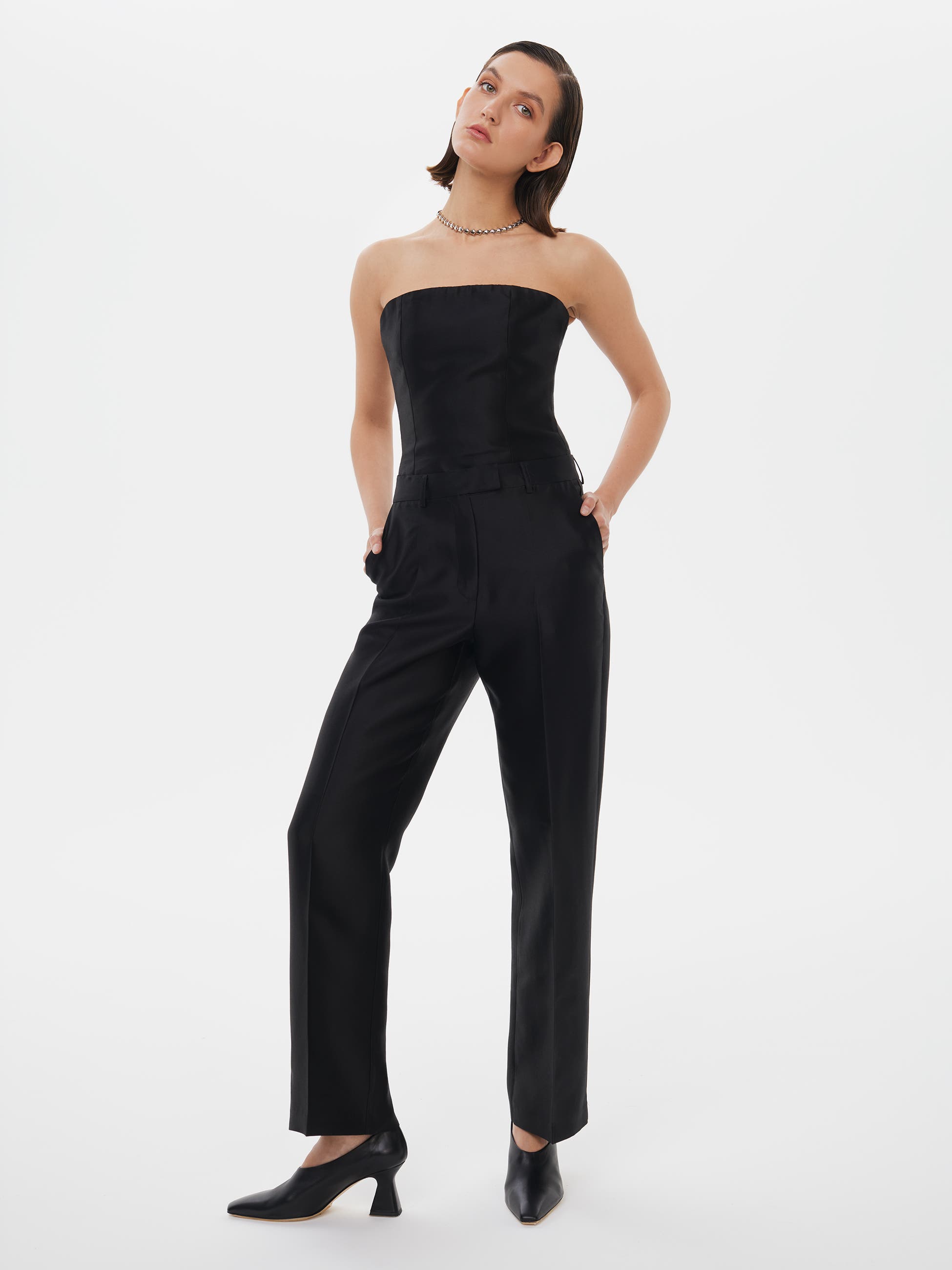 Tailored Silk Wool Pants - image 2