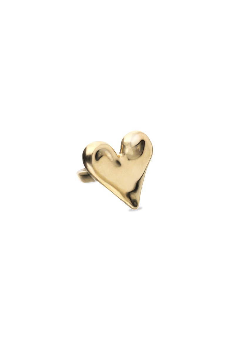 18K Gold-Plated Ring in the Shape of a Heart, Alternate, color, Gold