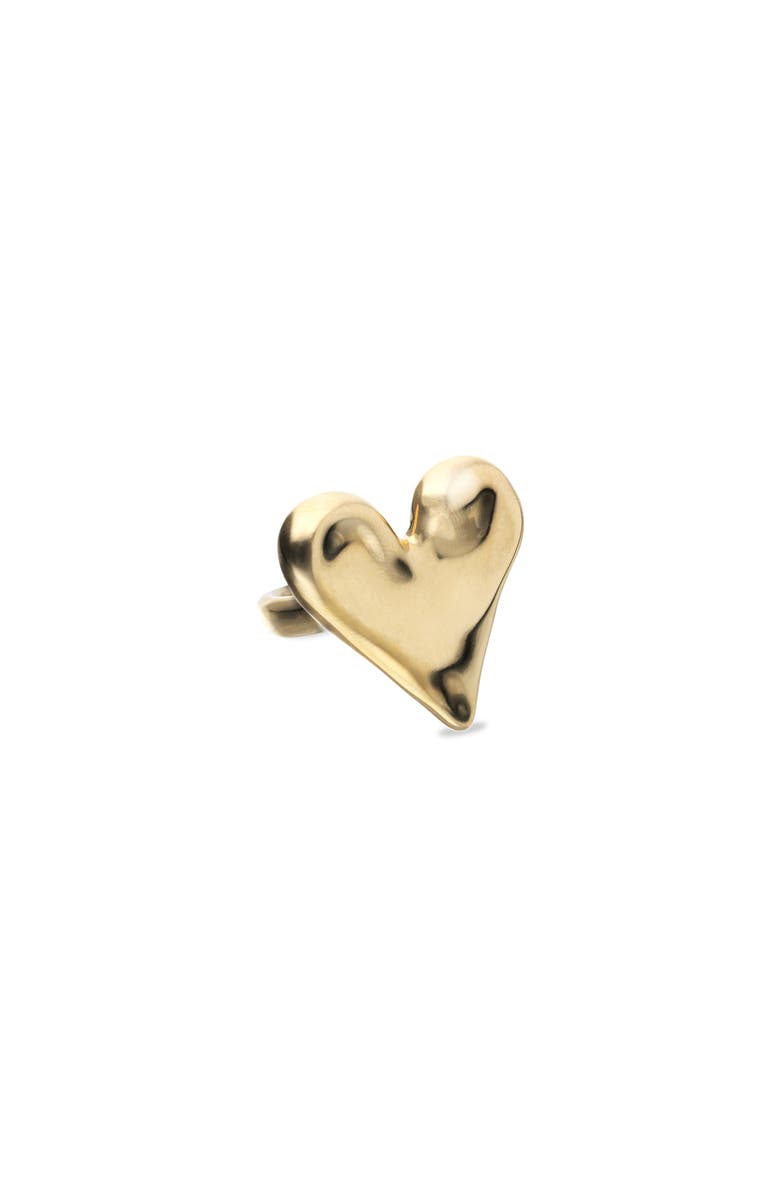 UNODE50 18K Gold-Plated Ring In The Shape Of A Heart, Alternate, color, Gold