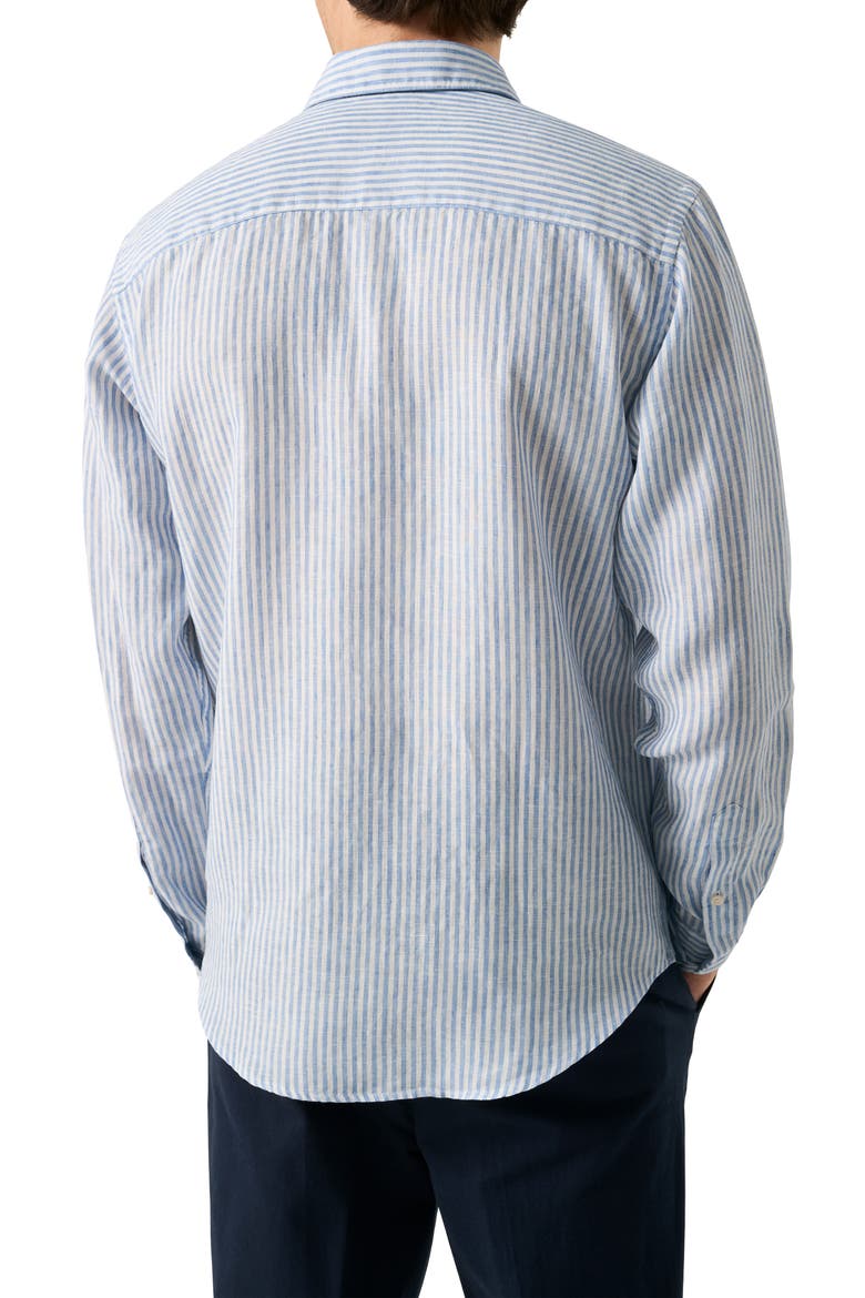 Regular Fit Bengal Stripe Linen Dress Shirt, Alternate, color, LIGHT BLUE