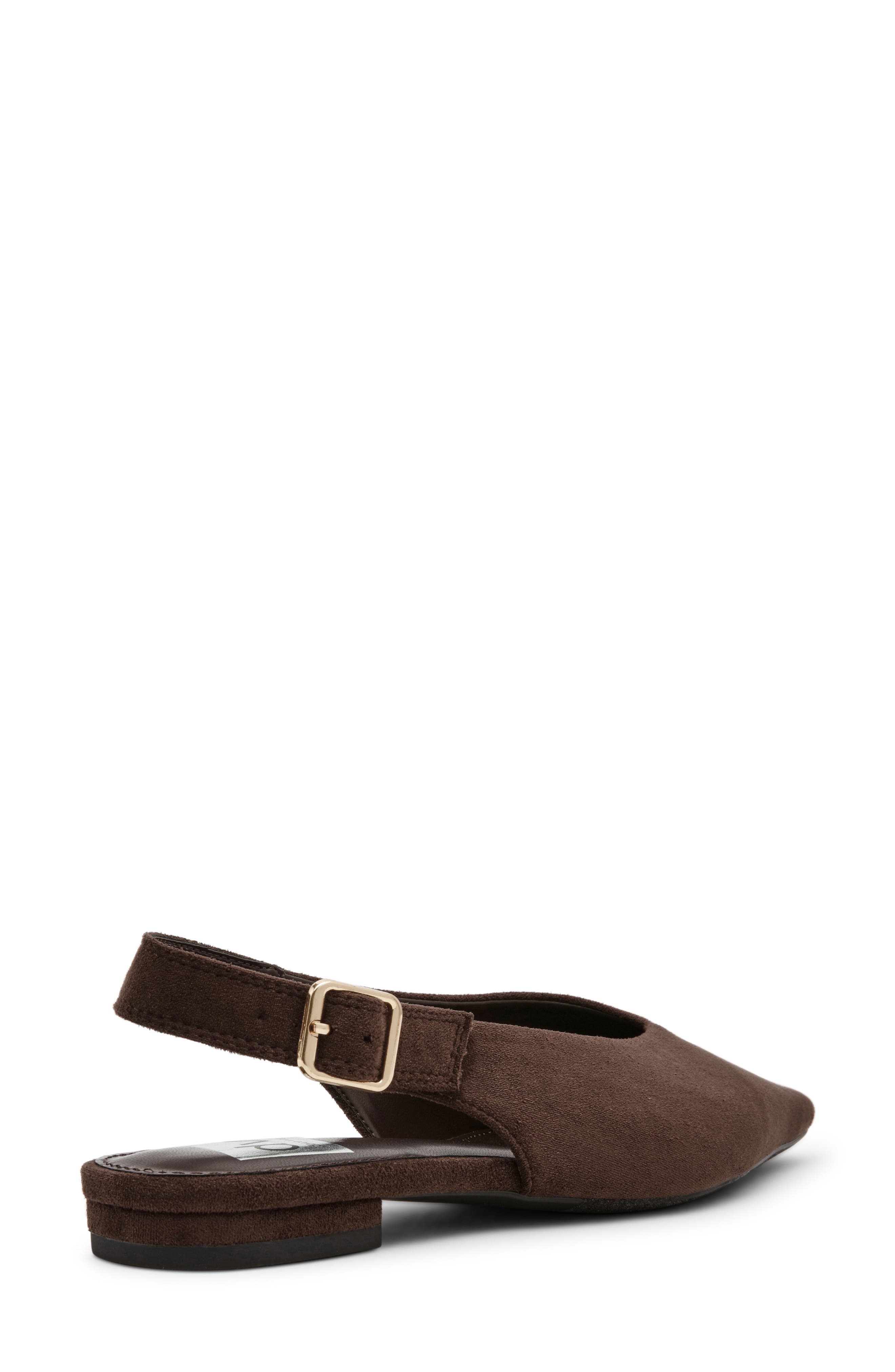 Renada Slingback Pointed Toe Flat, Alternate, color, BROWN
