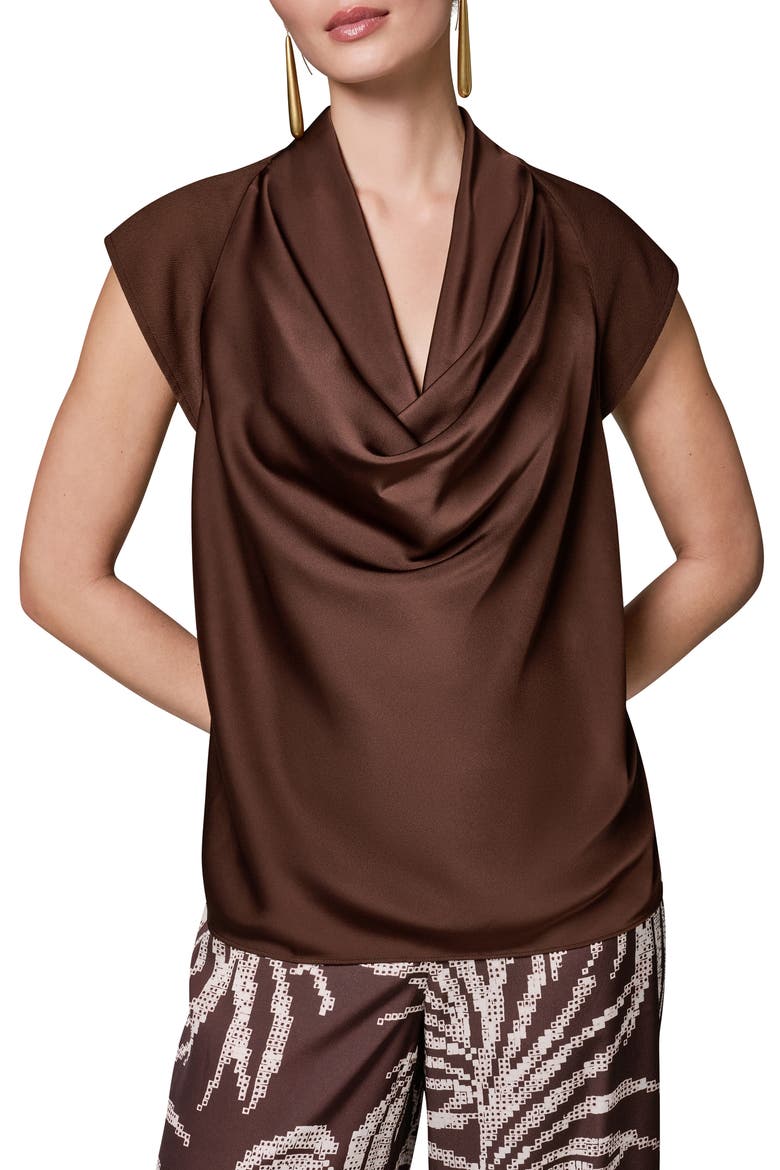 Cowl Neck Mixed Media Top, Main, color, CANYON