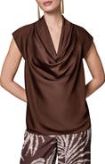 Donna Karan New York Cowl Neck Mixed Media Top