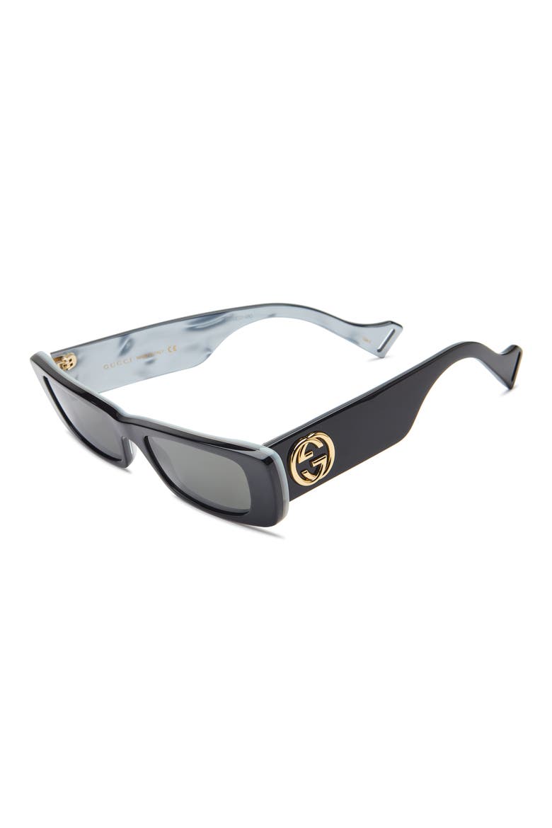 52mm Rectangular Sunglasses, Alternate, color, BLACK BLACK GREY