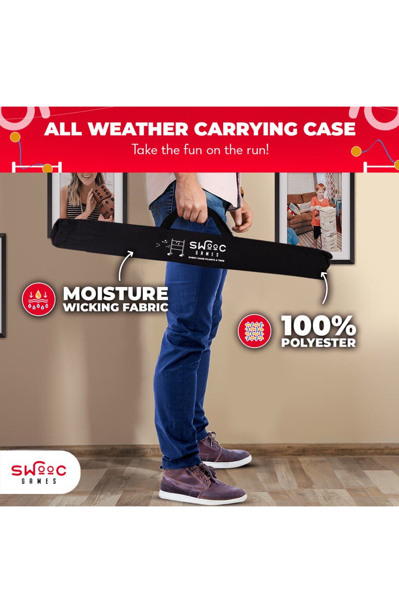 Swooc Games Wooden Ladder Ball Game Set, Alternate, color, Brown