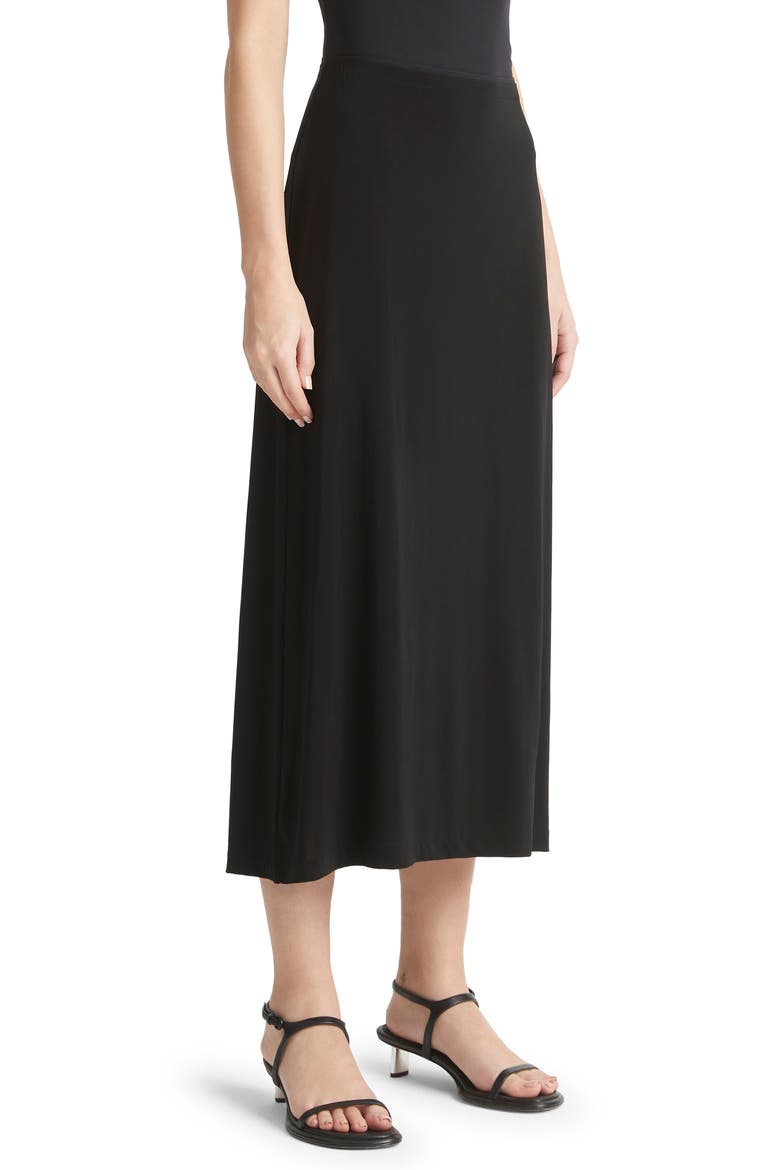 Pull-On Midi Skirt, Alternate, color, BLACK