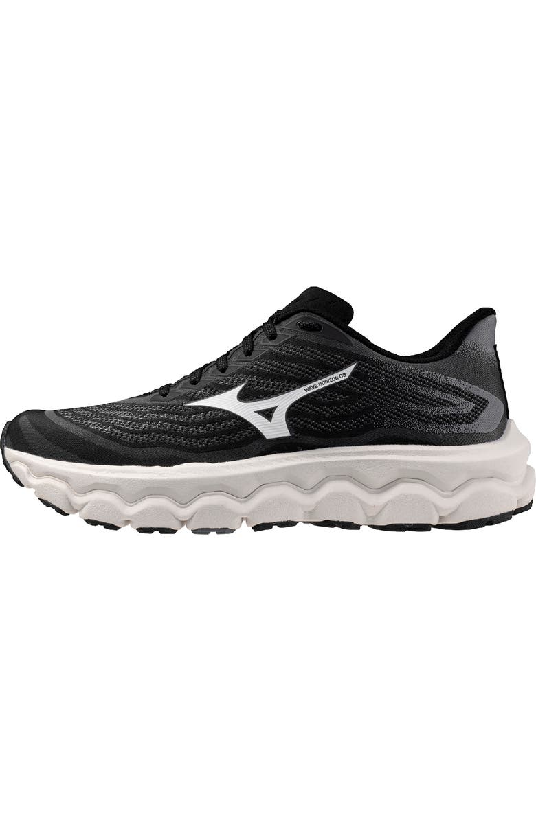 Mizuno <p>Wave Horizon 8 Running Shoe (Men)</p>, Alternate, color, Black-White