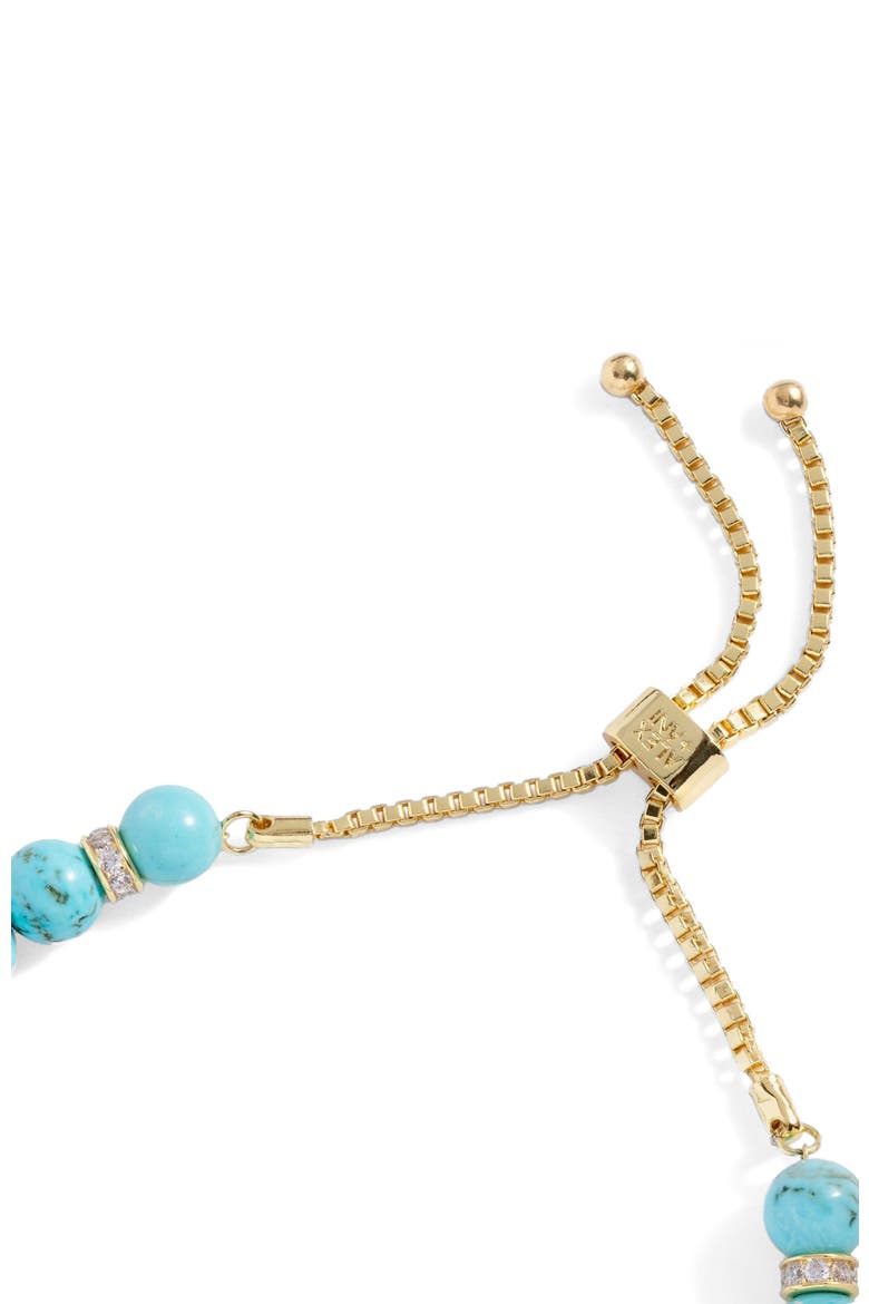 Evil Eye Bead Bolo Bracelet, Alternate, color, Gold