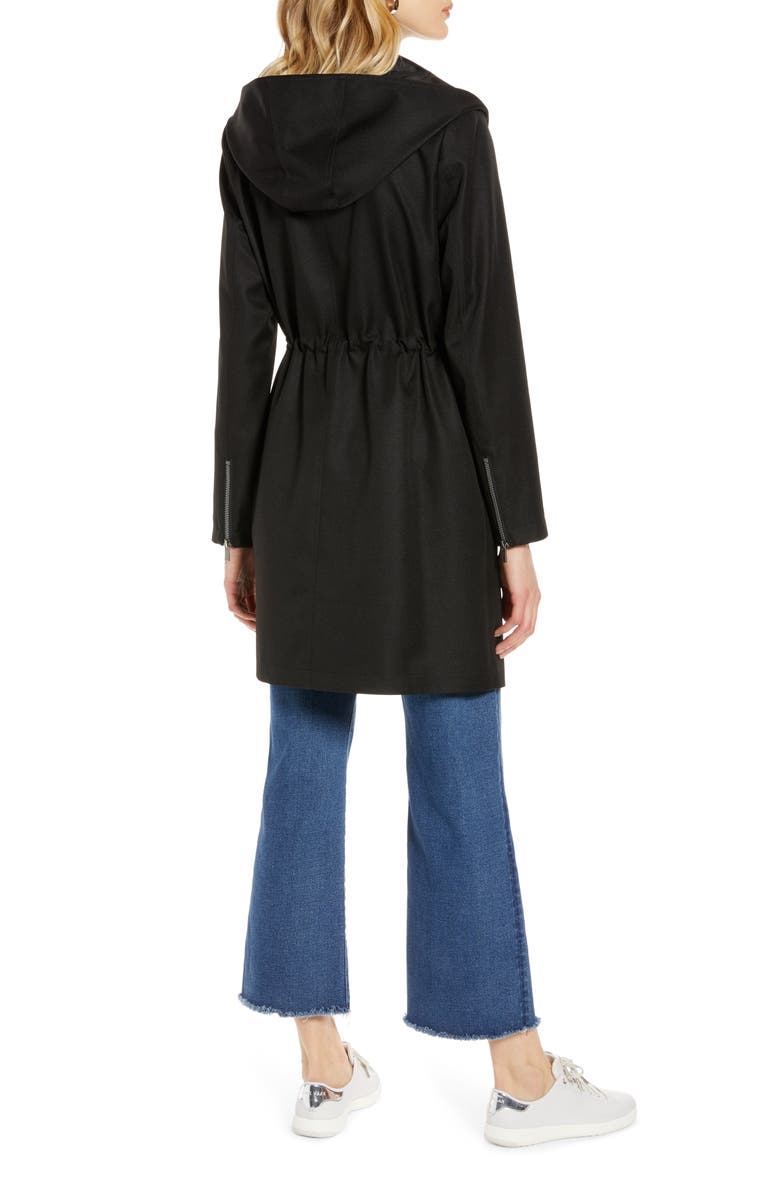 Halogen<sup>®</sup> Cinch Waist Hooded Raincoat, Alternate, color,