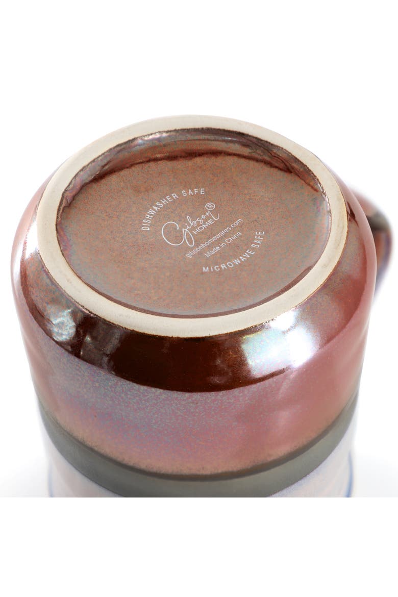 Copper Tonal 4 Piece 18 Ounce Stoneware Cup Set, Alternate, color, Purple