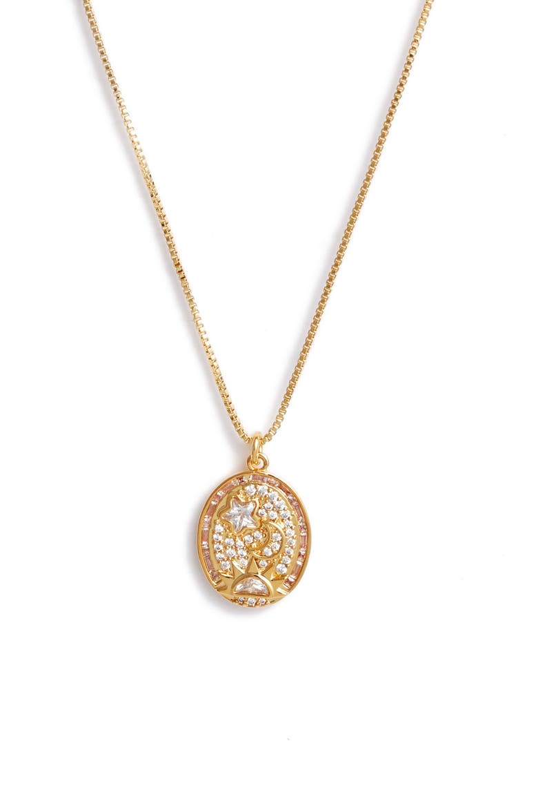 Cubic Zirconia Pendant Necklace, Main, color, CLEAR- GOLD- STAR