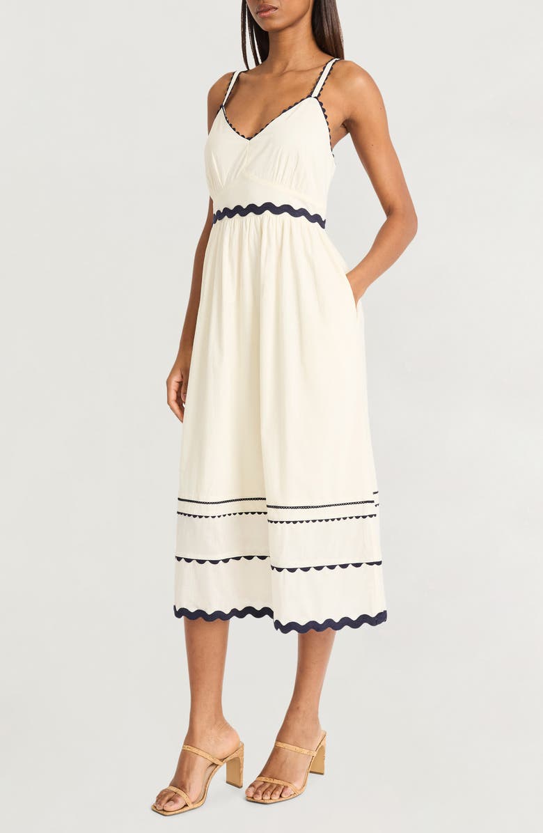 The Good Journey Rickrack Detail Cotton Dress, Alternate, color, 