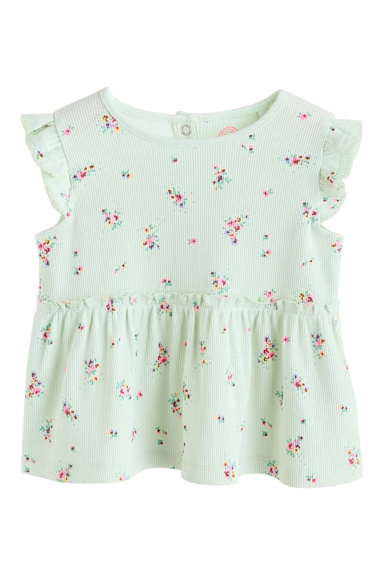 Ditsy Floral Top & Leggings Set, Alternate, color, GREEN