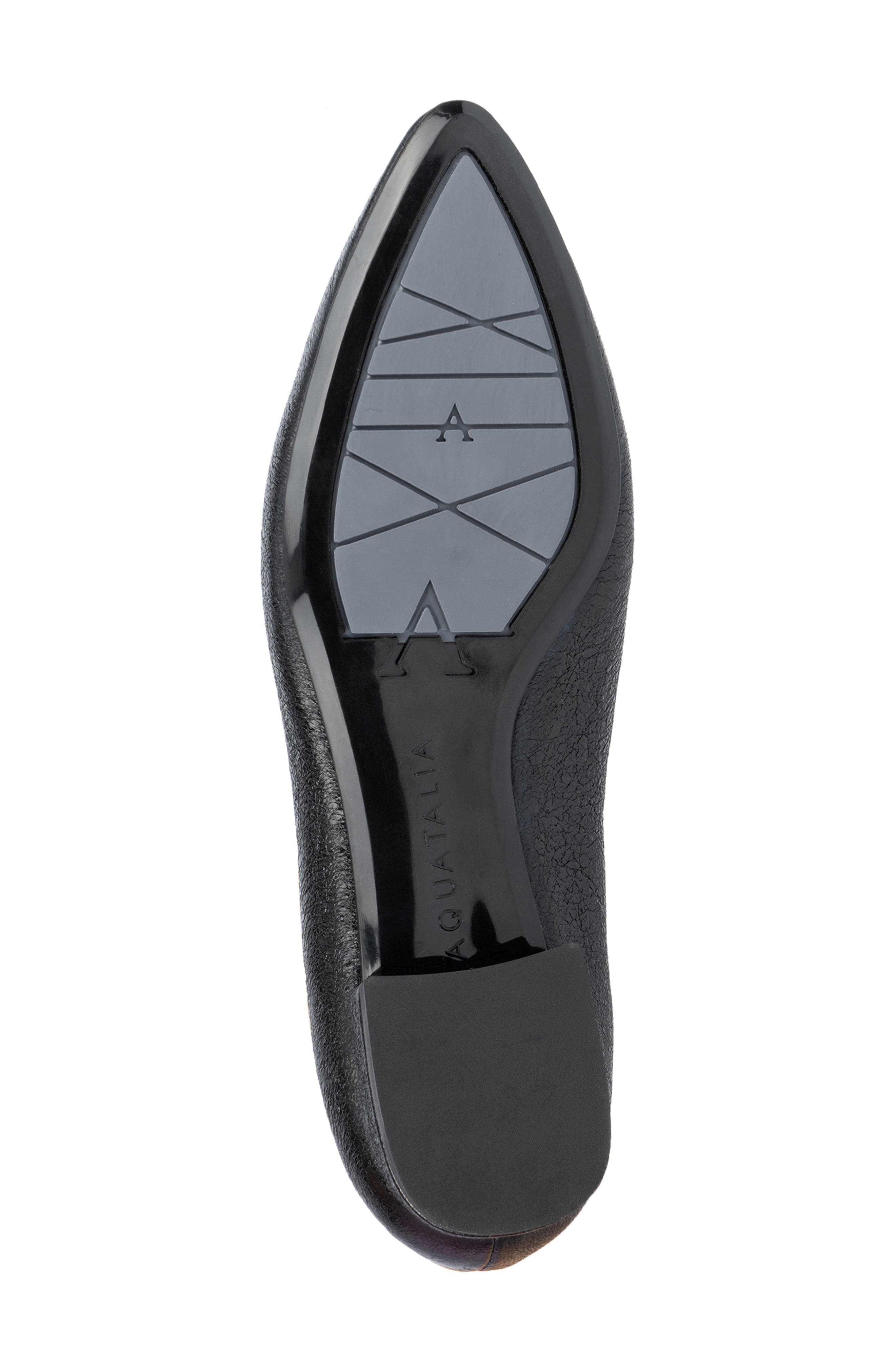 Aquatalia Penina Weatherproof Pointed Toe Flat, Alternate, color, Black