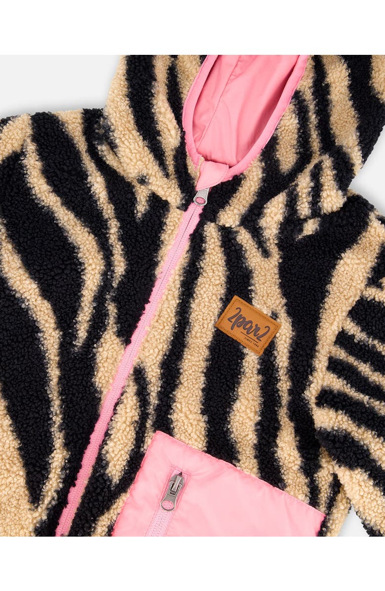 Deux par Deux Reversible Mid-Season Jacket Zebra, Alternate, color, Pink