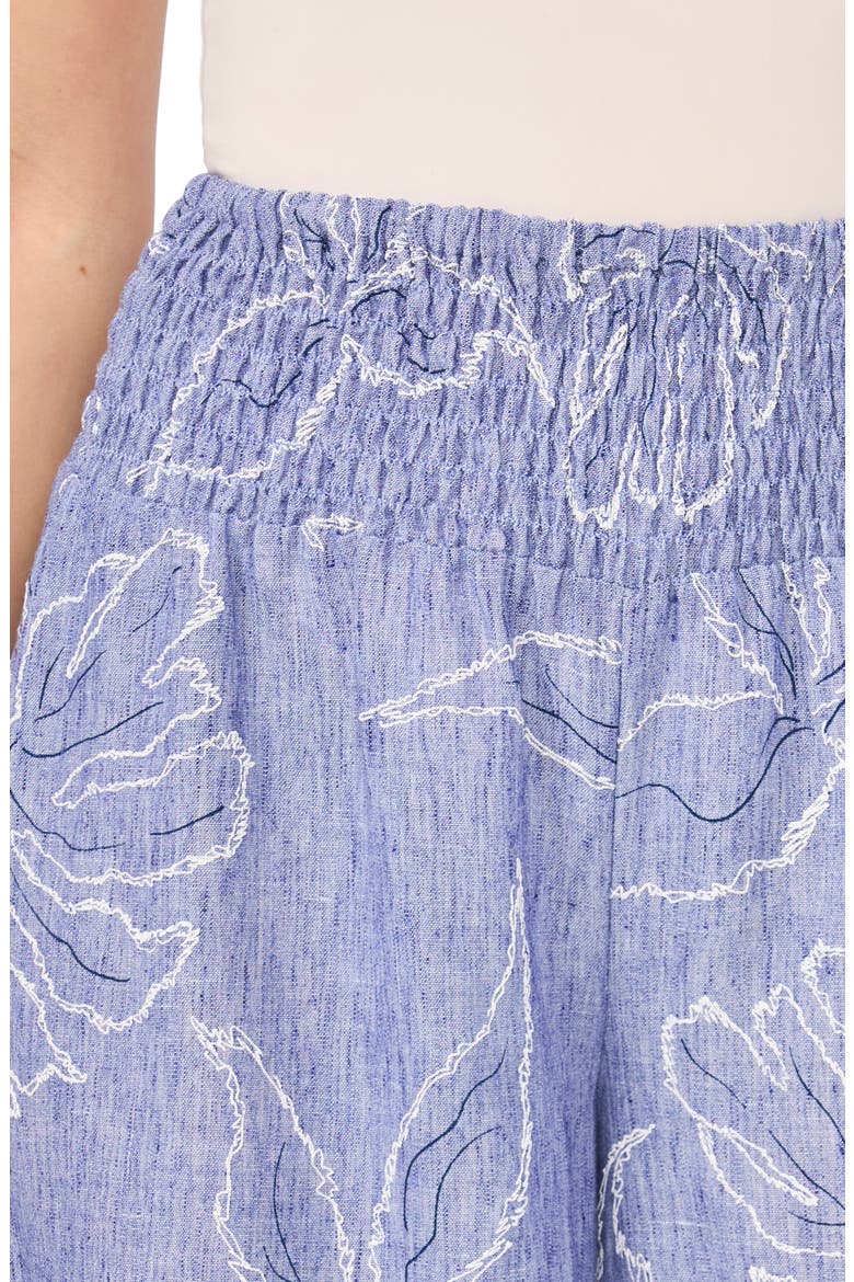 Embroidered Wide Leg Pants, Alternate, color, BASE BLUE