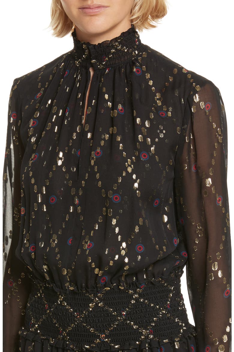 Tula Silk Dress, Alternate, color, BLACK MULTI