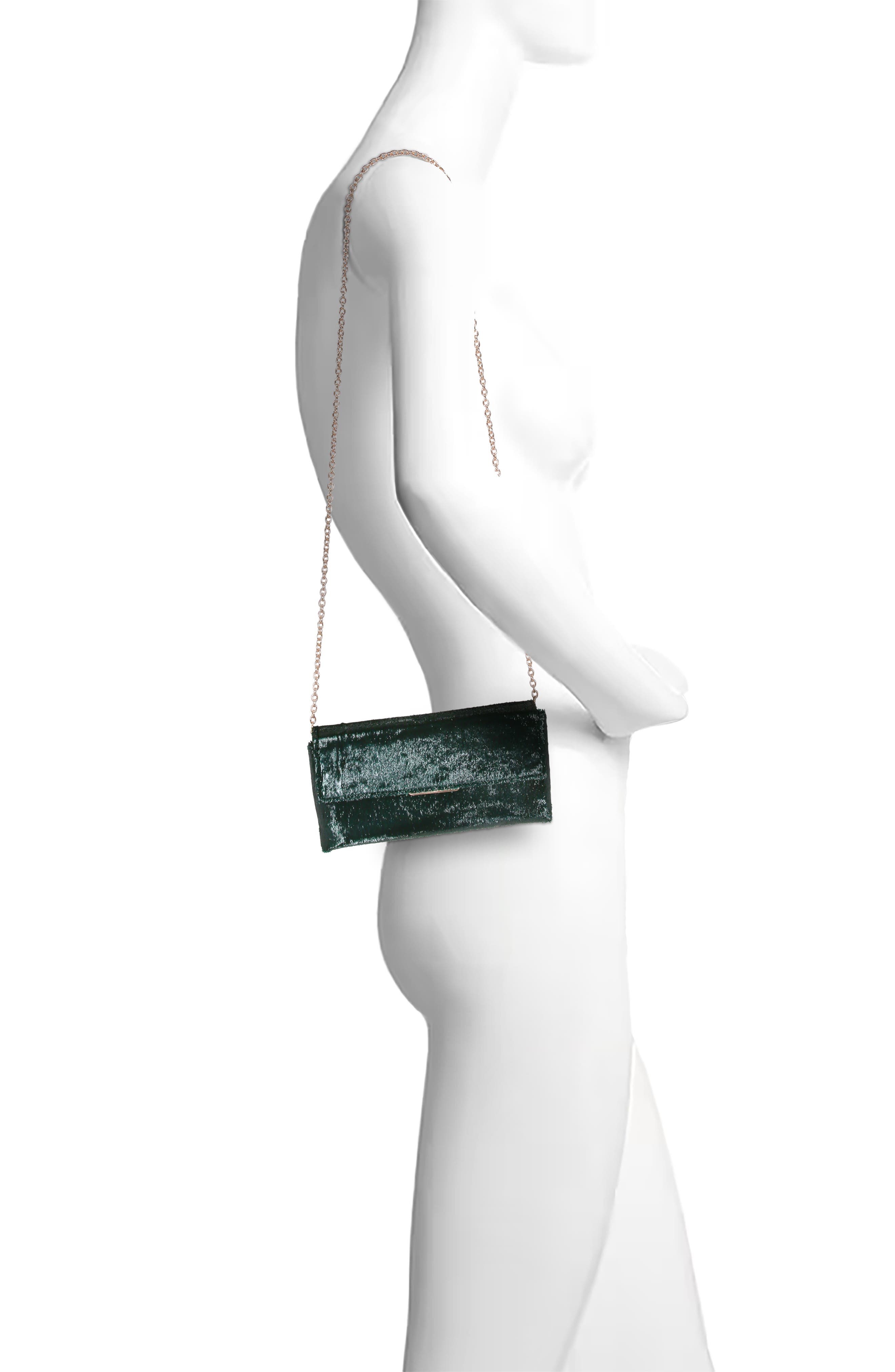 Angel Soft Faux Pony Hair Envelope Clutch, Alternate, color, Emerald