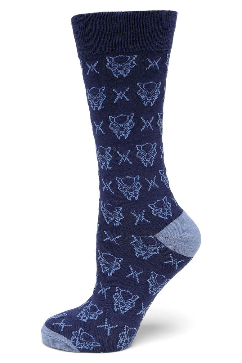Black Panther Crew Socks & Lapel Pin, Alternate, color, BLUE