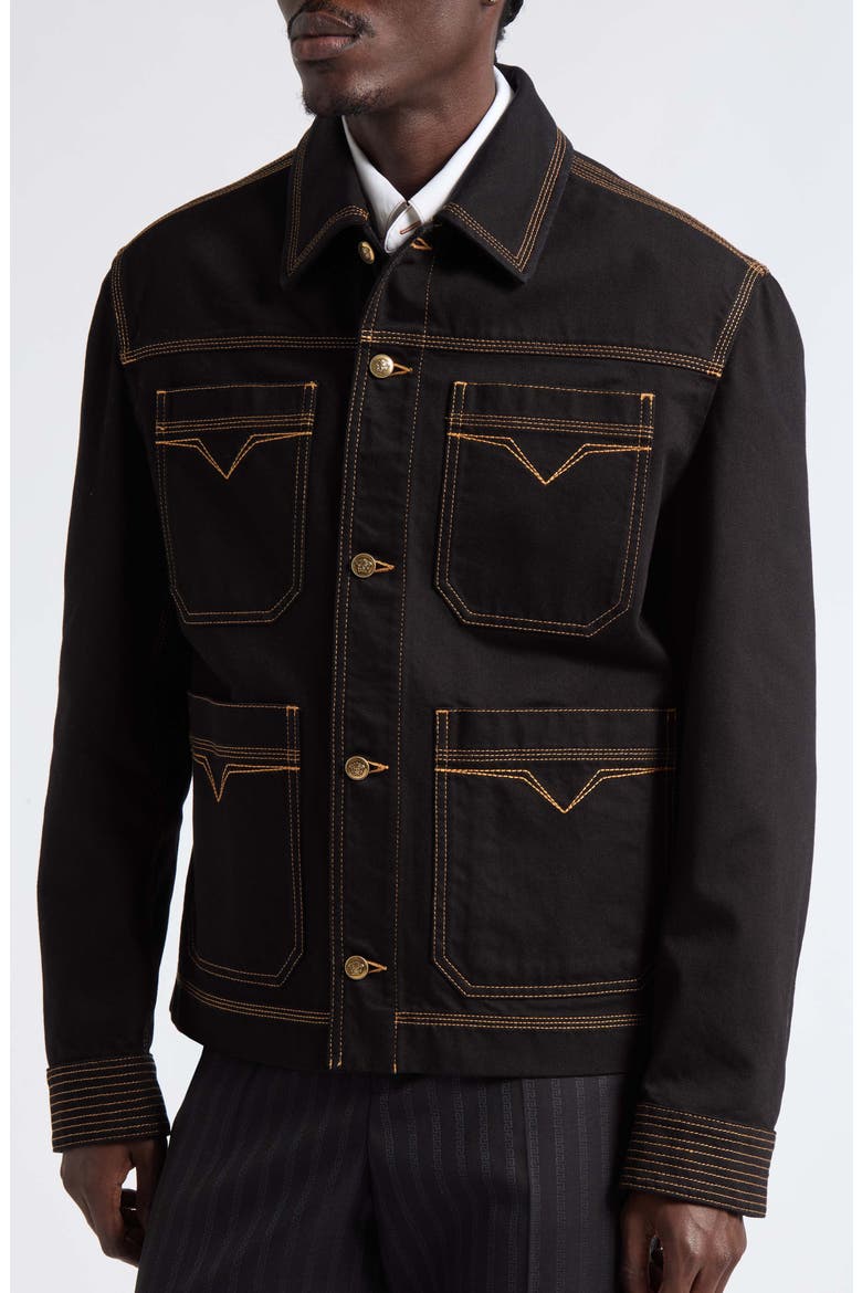 Denim Jacket, Alternate, color, BLACK